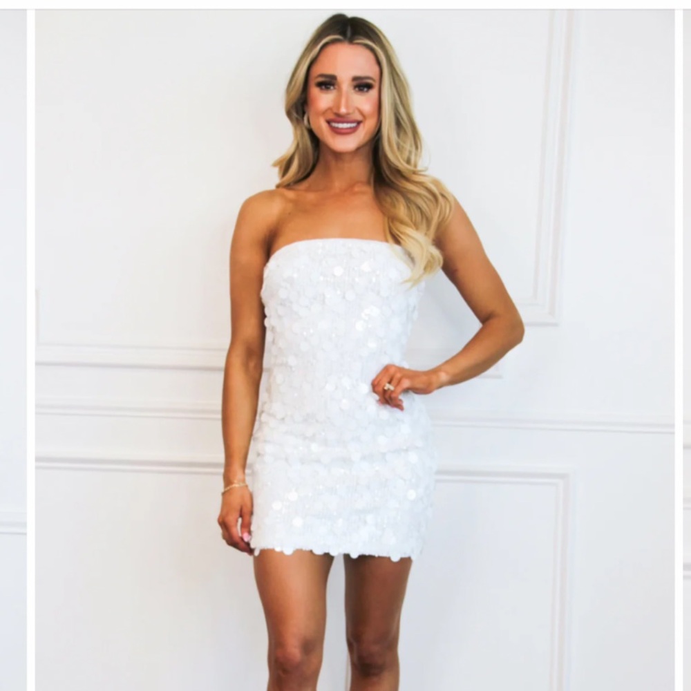 Bella and Bloom She’s All That Disco Sequin Strapless Dress